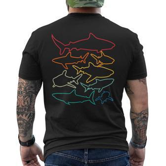 Shark Lover Retro Shark Shark Art Shark Men's T-shirt Back Print - Seseable
