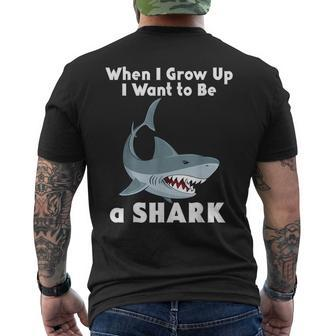 Shark When I Grow Up Cute Scary Ocean Fish Sea Creature Mens Back Print T-shirt | Mazezy