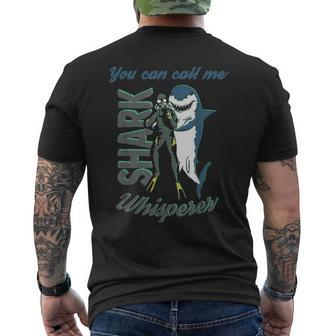 Shark Whisperer Diving Quote Ocean Lover Scuba Diver Men's T-shirt Back Print | Mazezy