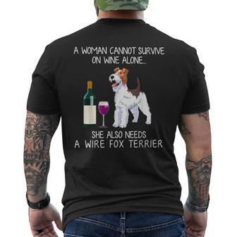 She Also Needs A Wire Fox Terrier Men's T-shirt Back Print | Mazezy