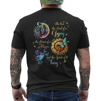 She Has She Soul Of A Gypsy The Heart Of A Hippie Fairy Men's T-shirt Back Print - Thegiftio UK