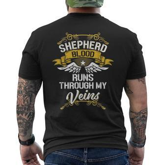 Shepherd Blood Runs Through My Veins Men's T-shirt Back Print - Seseable