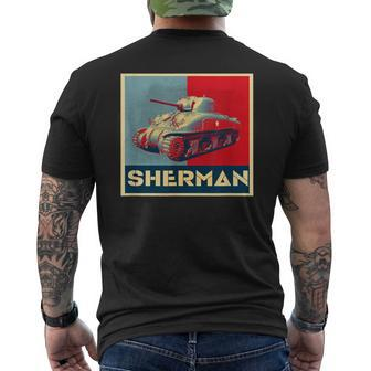 Sherman Tank Ww2 Usa Military American Armored Vehicle Afv Men's T-shirt Back Print | Mazezy