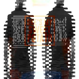 She's My Sweet Potato I Yam Couples Thanksgiving Men's T-shirt Back Print - Thegiftio