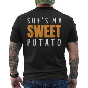She's My Sweet Potato I Yam Set Couples Thanksgiving Men's T-shirt Back Print - Thegiftio UK