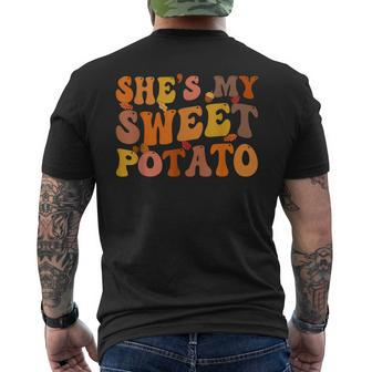 She's My Sweet Potato I Yam Thanksgiving Matching Couple Set Men's T-shirt Back Print - Seseable