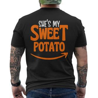 She's My Sweet Potato Yes I Yam Matching Couple Thanksgiving Men's T-shirt Back Print | Mazezy