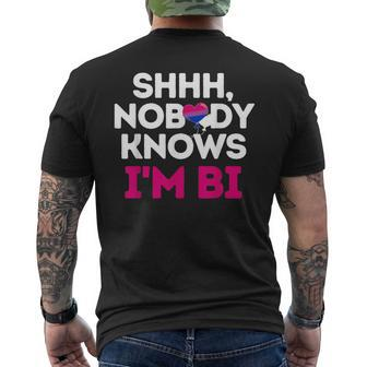 Shhh Nobody Knows Im Bi Bisexual Mens Back Print T-shirt - Seseable