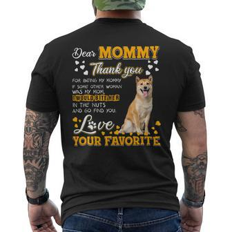 Shiba Inu Dear Mommy Thank You For Being My Mommy Mens Back Print T-shirt - Monsterry UK