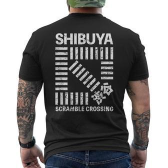 Shibuya Tokyo Scramble Crossing Shibuya Crossing Japan Kanji Men's T-shirt Back Print | Mazezy