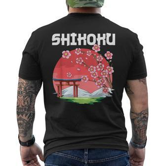Shikoku Kyokujitsuki Sakura Japan Men's T-shirt Back Print | Mazezy