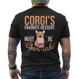 Short-Cake Dessert Corgi Dog Design For Corgi Owner Mens Back Print T-shirt | Mazezy