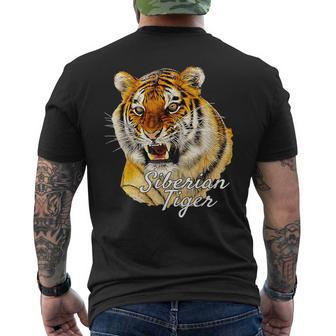 Siberian Tiger Ferocious Tiger Roar Cat Owner Men's T-shirt Back Print | Mazezy