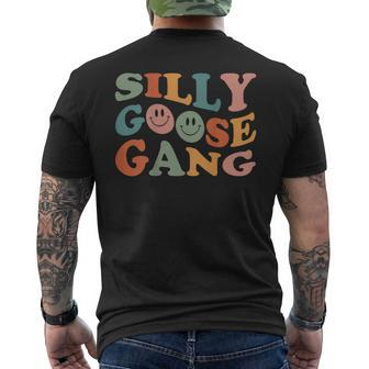 Silly Goose Gang Silly Goose Meme Smile Face Trendy Costume Mens Back Print T-shirt | Mazezy