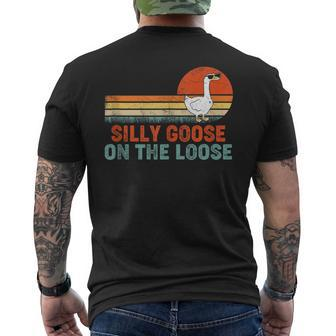 Silly Goose On The Loose Funny Vintage Silliest Goose Mens Back Print T-shirt | Mazezy