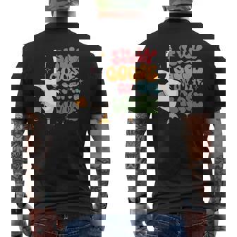 Silly Goose On The Loose Retro Groovy Silly Goose Club Mens Back Print T-shirt | Mazezy