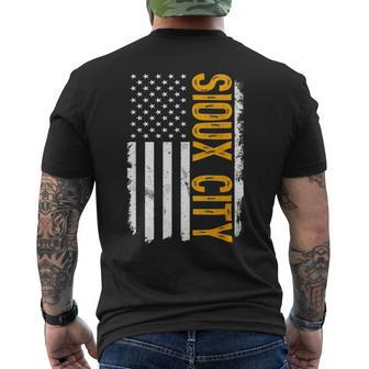Sioux City State Iowa Residents American Flag Men's T-shirt Back Print | Mazezy DE