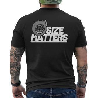 Size Matters Turbo For Men Car Show Mens Back Print T-shirt | Mazezy