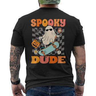 Skateboard Boo Spooky Jack O Lantern Halloween Costumes Boys Mens Back Print T-shirt - Thegiftio UK