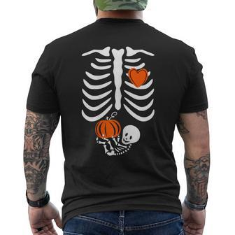 Skeleton Baby Pregnant Xray Rib Cage Halloween Costume Men's T-shirt Back Print - Monsterry AU