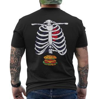 Skeleton Burger Halloween Foodie Scary Food Lover Hamburger Mens Back Print T-shirt | Mazezy DE