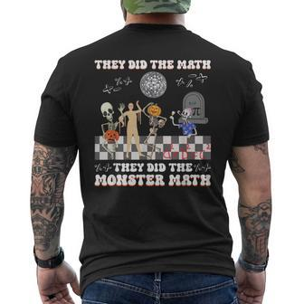 Skeleton Dancing They Did The Math They Did The Monster Math Men's T-shirt Back Print - Seseable