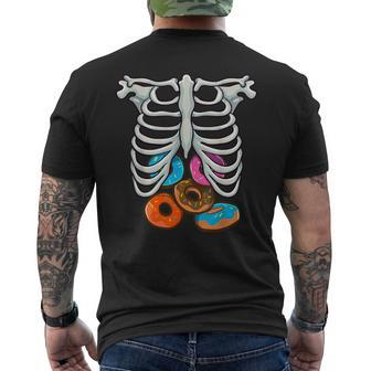 Skeleton Donuts Rib Cage Halloween Costume Cosplay Men's T-shirt Back Print - Thegiftio UK