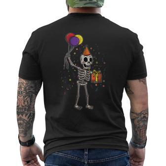 Skeleton Halloween Birthday Men's T-shirt Back Print - Seseable