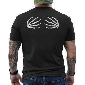 Skeleton Hand Boobs Halloween Costume Spooky Season Men's T-shirt Back Print - Monsterry DE