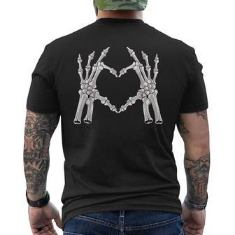 Skeleton Hands Form A Heart Mens Back Print T-shirt - Monsterry UK