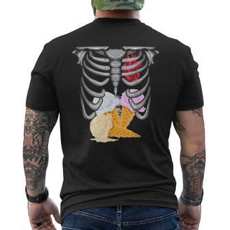 Skeleton Ice Cream | Cute Spooky Sweet Tooth Gift Mens Back Print T-shirt | Mazezy