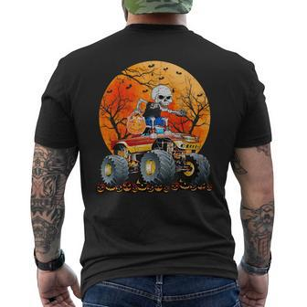 Skeleton Monster Truck Moon Candy Toddler Boys Halloween Men's T-shirt Back Print | Mazezy