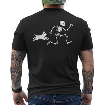 Skeleton Running Halloween Costume Dog Skull Men's T-shirt Back Print - Thegiftio UK