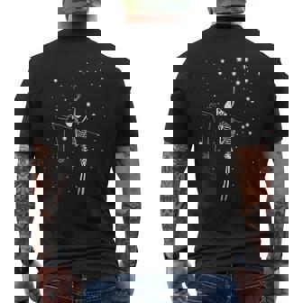 Skeletons Happy Halloween Star And Skull Skeleton Mens Back Print T-shirt | Mazezy