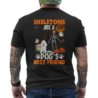 Skeletons Poodle Is Friends Funny Halloween Costume Mens Back Print T-shirt | Mazezy CA