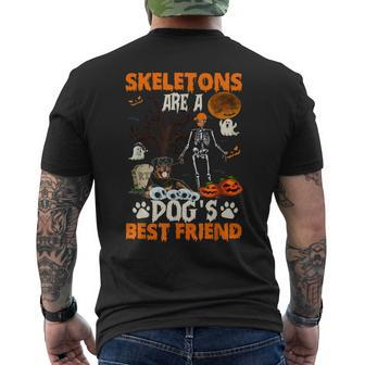 Skeletons Rottweiler Is Friends Funny Halloween Costume Mens Back Print T-shirt | Mazezy