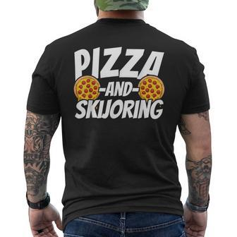 Skijoring For Pizza Lover Men's T-shirt Back Print | Mazezy