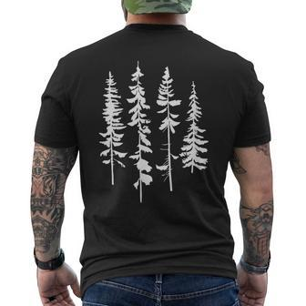 Skinny Pine Trees Pine Tree Graphic For Nature Lover Men's T-shirt Back Print - Seseable
