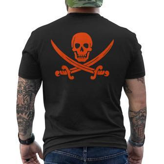 Skull Crossbones Pirate Symbol Jolly Roger Swords Red Mens Back Print T-shirt - Thegiftio UK