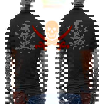 Skull Crossbones Pirate Symbol Jolly Roger Swords Red Mens Back Print T-shirt - Thegiftio UK