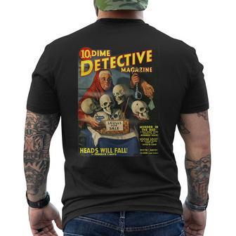Skulls For Sale Detective Adventure Horror Comic Book Skulls Funny Gifts Mens Back Print T-shirt | Mazezy