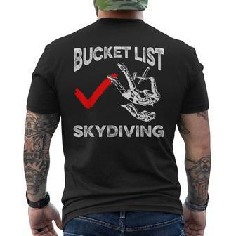 Sky Diver Bucket List Skydiving Skydiver Parachuting Men's T-shirt Back Print | Mazezy