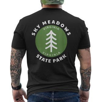 Sky Meadows State Park Virginia Va Forest Tree Badge Men's T-shirt Back Print | Mazezy