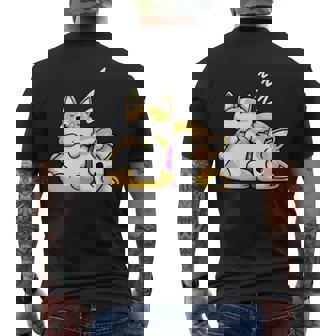 Sleeping Corgis Cute Corgi Couple Mens Back Print T-shirt | Mazezy