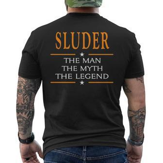 Sluder Name Gift Sluder The Man The Myth The Legend V2 Mens Back Print T-shirt - Seseable