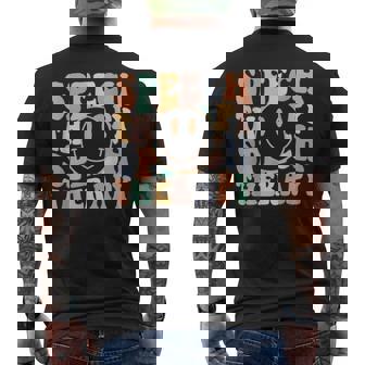 Smile Face Speech Therapy Speech Language Pathologist Slp Mens Back Print T-shirt | Mazezy