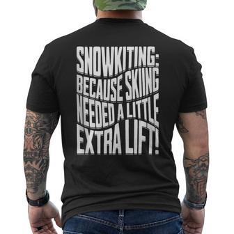 Snowkite Mountain Skill Snowkiter Adventures Snowkiting Men's T-shirt Back Print | Mazezy