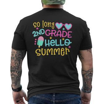 So Long 2Nd Grade Hello Summer Last Day Of School Graduation Mens Back Print T-shirt | Mazezy