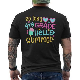 So Long 4Th Grade Hello Summer Last Day Of School Graduation Mens Back Print T-shirt | Mazezy