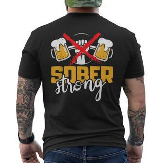 Sober And Strong - Non-Alcoholic & Total Totalism Mens Back Print T-shirt | Mazezy